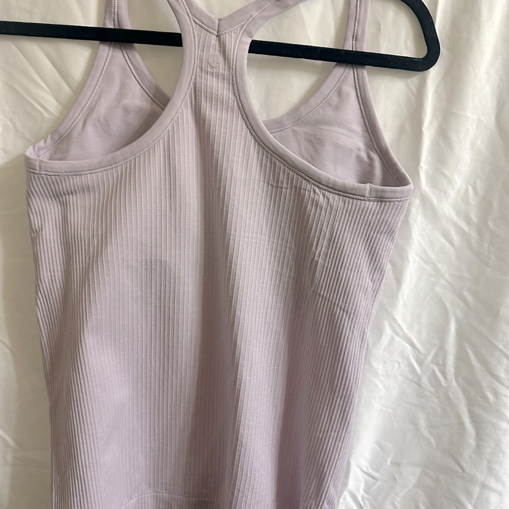 Lululemon Ribbed Ebb to street Tank Top in Light Purple size 10 - Picture 4 of 5